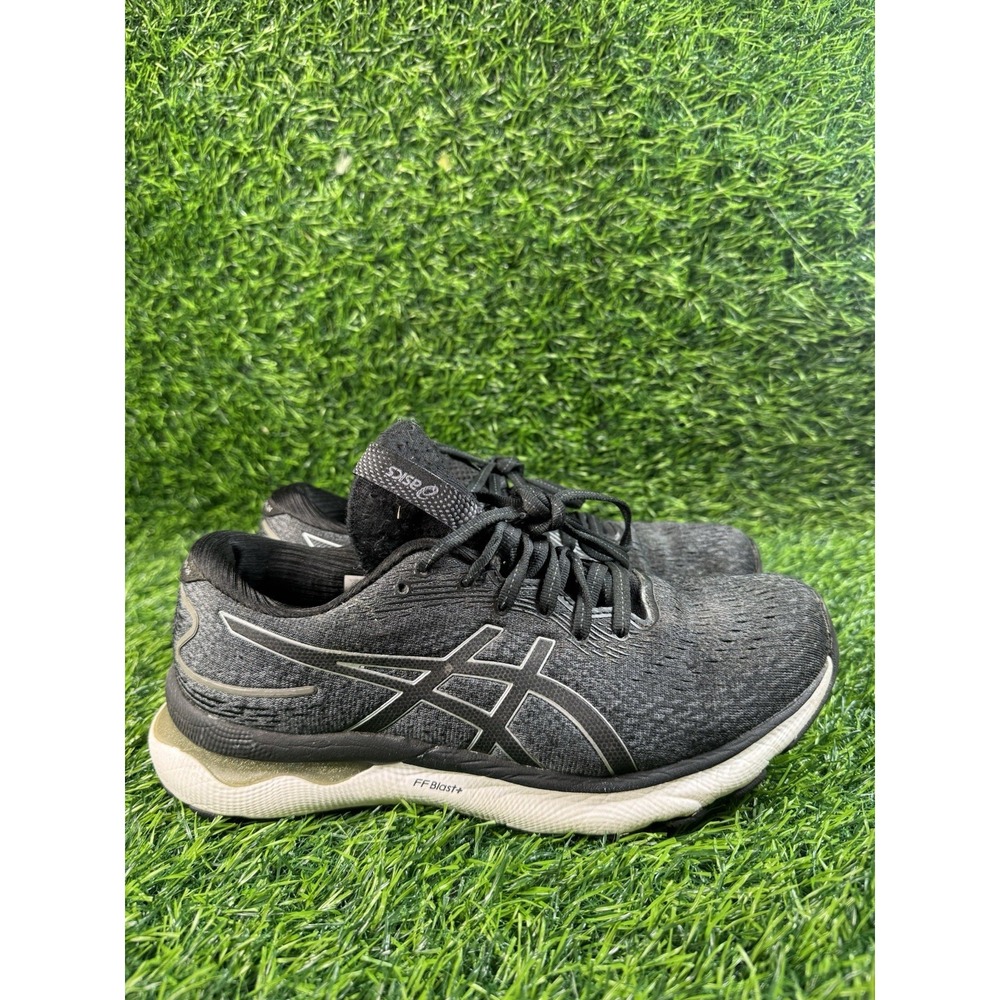 Women's Black/Silver ASICS® GEL-NIMBUS 24 Size 9.5  WIDE SHOES Running